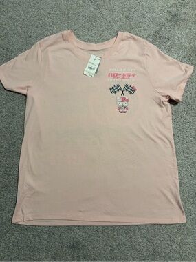 NWT Hello Kitty Light Pink Racing Graphic Short Sleeve Tee